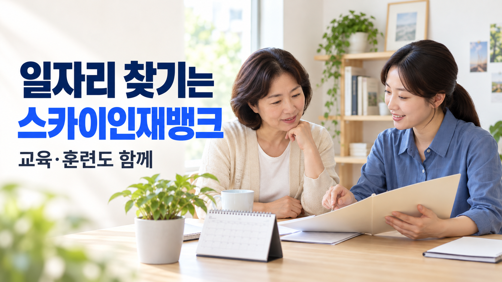취업 상담 연출 사진과 큰 인재뱅크 소개 문구를 담은 썸네일
